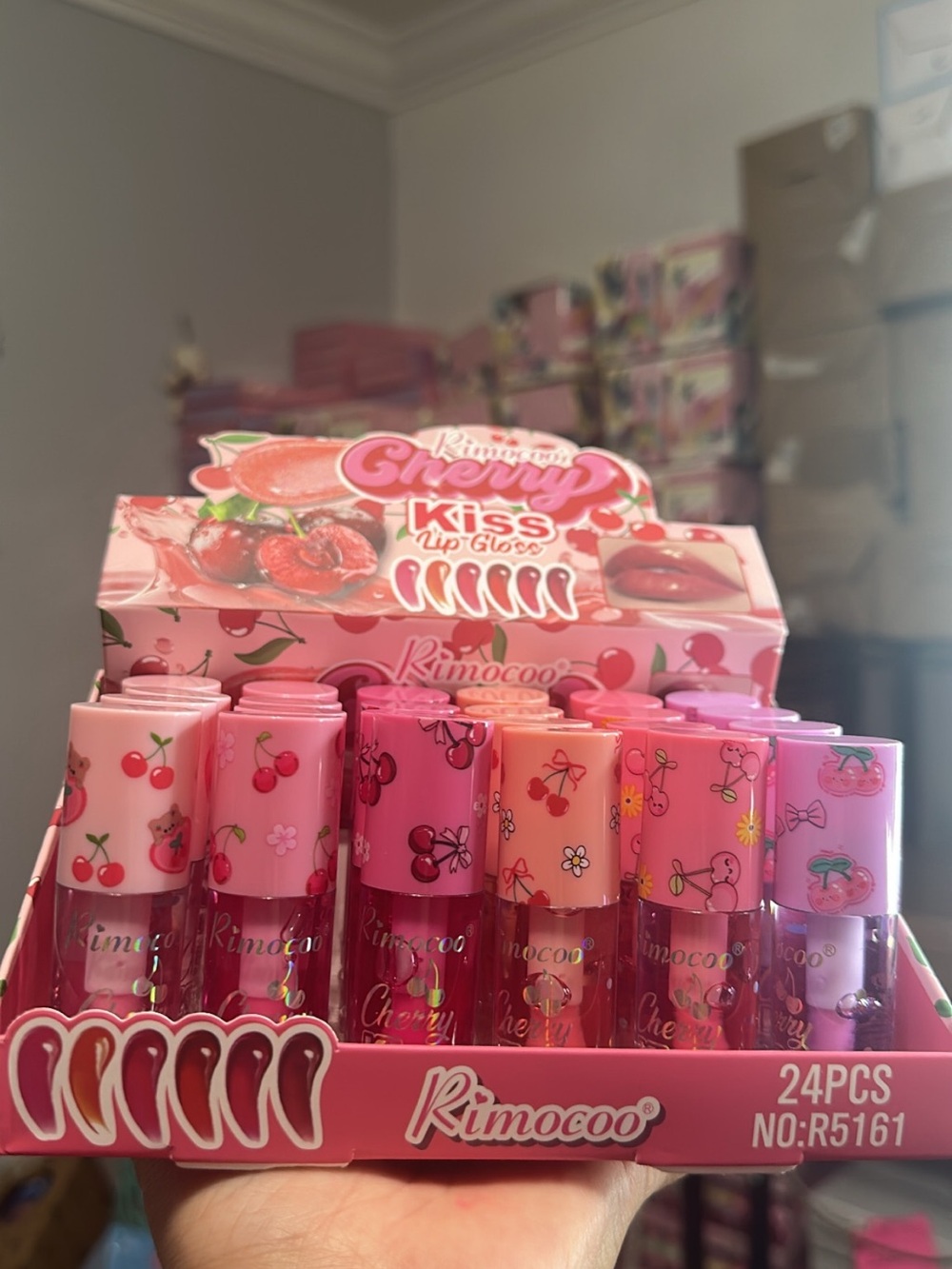 Rimocoo Cherry Kiss Lip Gloss Set - Pink & Coral Shades